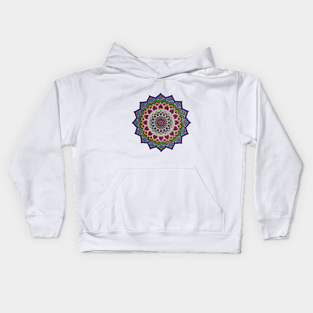 Colorful Mandala Kids Hoodie by Mandala & Me